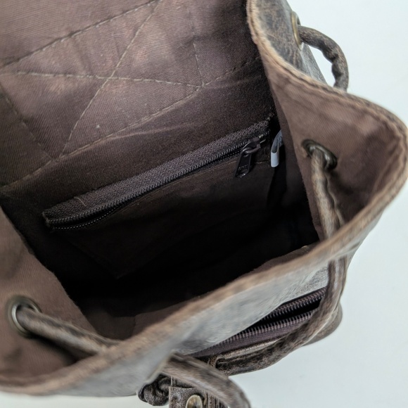 Faux Leather Mini Backpack Pockets Straps Knapsack Pouch Small Rucksack Handbag - Picture 7 of 10